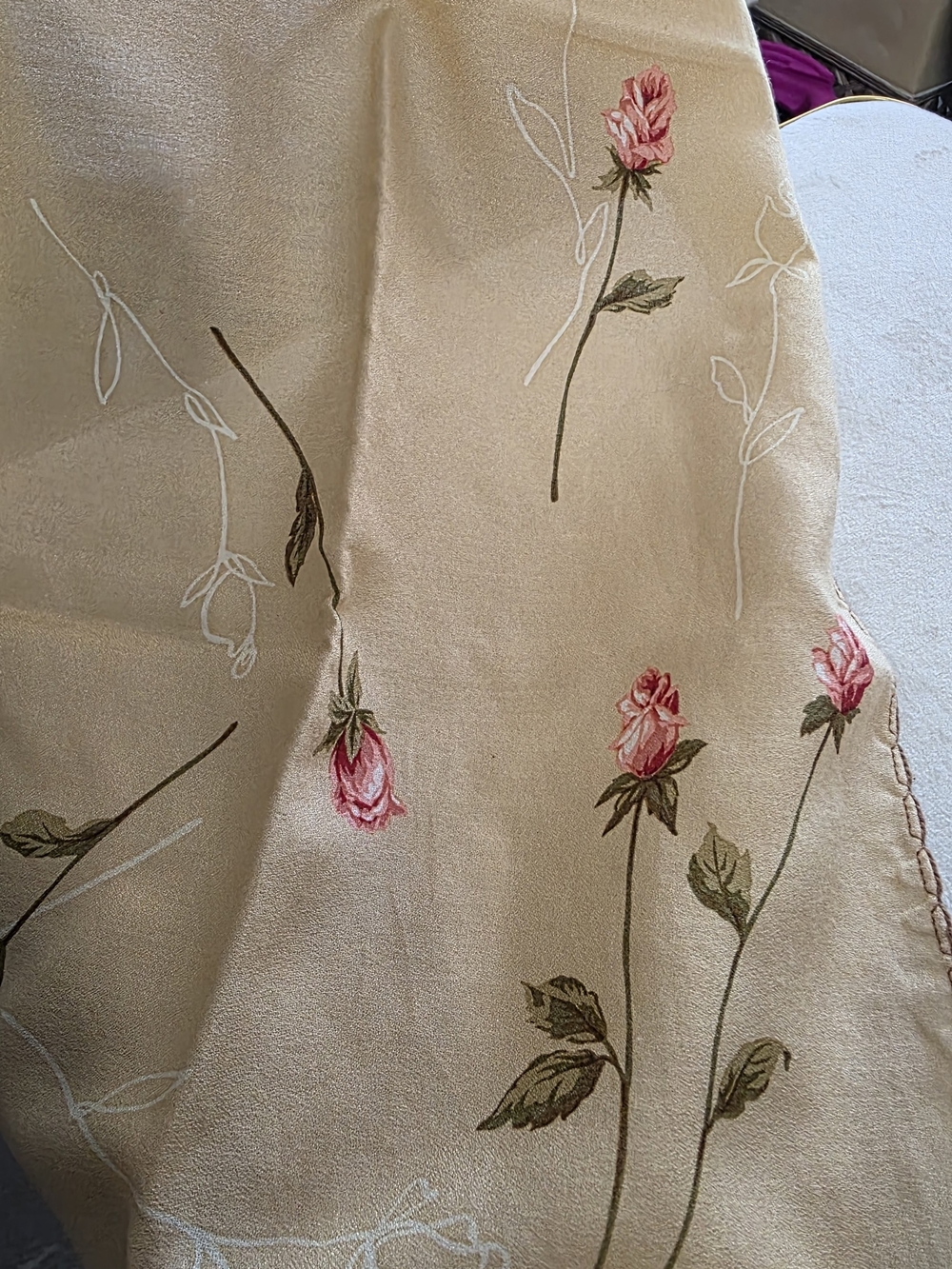 Vintage Burberry Rose Floral Neck Scarf Cotton Head Scarf 22x22 Cottagecore - Picture 8 of 8